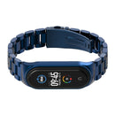 For Xiaomi Mi Band 6 / 5 / 4 / 3 Mijobs CS Metal Three Bead Stainless Steel Watch Band(Blue)