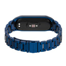 For Xiaomi Mi Band 6 / 5 / 4 / 3 Mijobs CS Metal Three Bead Stainless Steel Watch Band(Blue)