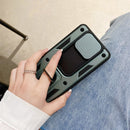 For Xiaomi Poco X3 Sliding Camera Cover Design TPU+PC Protective Case(Dark Green)