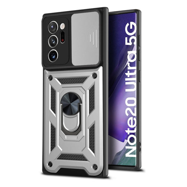 For Samsung Galaxy Note20 Ultra 5G Sliding Camera Cover Design TPU+PC Protective Case(Silver)
