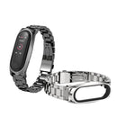 For Xiaomi Mi Band 6 / 5 / 4 / 3 Mijobs Three Beads Metal GT Stainless Steel Watch Band(Blue)