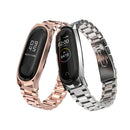 For Xiaomi Mi Band 6 / 5 / 4 / 3 Mijobs Three Beads Metal GT Stainless Steel Watch Band(Blue)