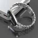For Xiaomi Mi Band 6 / 5 / 4 / 3 Mijobs Three Beads Metal GT Stainless Steel Watch Band(Blue)