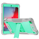Silicone + PC Shockproof Protective Case with Holder For iPad mini (2019) / mini 4(Gray + Green)