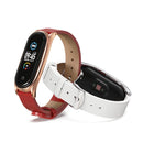 For Xiaomi Mi Band 6 / 5 / 4 / 3 Mijobs Metal Case Crazy Horse Texture PU Microfiber Plus Watch Band(Brown Silver)