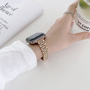 Seven-beads Steel Watch Band For Apple Watch Series 7 41mm / 6 & SE & 5 & 4 40mm / 3 & 2 & 1 38mm(Silver Rose Gold)