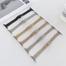 Seven-beads Steel Watch Band For Apple Watch Series 7 41mm / 6 & SE & 5 & 4 40mm / 3 & 2 & 1 38mm(Silver Rose Gold)