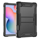 For Samsung Galaxy Tab S6 Lite Silicone + PC Shockproof Protective Case with Holder(Black)