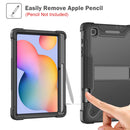 For Samsung Galaxy Tab S6 Lite Silicone + PC Shockproof Protective Case with Holder(Black)