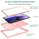 For Samsung Galaxy Tab S7 FE Silicone + PC Shockproof Protective Case with Holder(Rose Gold)