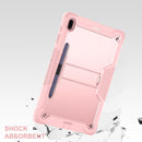 For Samsung Galaxy Tab S7 FE Silicone + PC Shockproof Protective Case with Holder(Rose Gold)