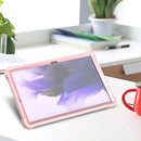 For Samsung Galaxy Tab S7 FE Silicone + PC Shockproof Protective Case with Holder(Rose Gold)