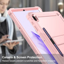 For Samsung Galaxy Tab S7 FE Silicone + PC Shockproof Protective Case with Holder(Rose Gold)
