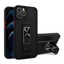 Dual-color Skin Feel TPU + PC Magnetic Shockproof Case with Invisible Holder For iPhone 11 Pro Max(Black)