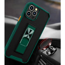 Dual-color Skin Feel TPU + PC Magnetic Shockproof Case with Invisible Holder For iPhone 11 Pro Max(Black)
