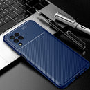 For Samsung Galaxy M32 (india) Carbon Fiber Texture Shockproof TPU Case(Blue)