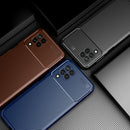 For Samsung Galaxy M32 (india) Carbon Fiber Texture Shockproof TPU Case(Blue)
