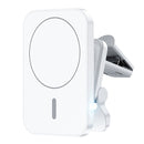 adj-987 15W Magsafe Magnetic Car Air Outlet Wireless Charger for iPhone 12 Series, with LED Indicator(White)
