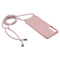 For Samsung Galaxy S21 FE Candy Colors TPU Protective Case with Lanyard(Rose Gold)