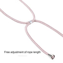 For Samsung Galaxy S21 FE Candy Colors TPU Protective Case with Lanyard(Rose Gold)