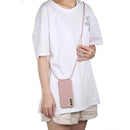 For Samsung Galaxy S21 FE Candy Colors TPU Protective Case with Lanyard(Rose Gold)