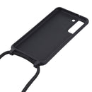 For Samsung Galaxy S21 FE Candy Colors TPU Protective Case with Lanyard(Black)