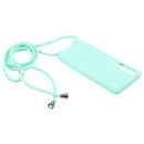 For Samsung Galaxy S21 FE Candy Colors TPU Protective Case with Lanyard(Mint Green)