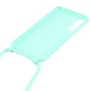 For Samsung Galaxy S21 FE Candy Colors TPU Protective Case with Lanyard(Mint Green)