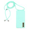 For Samsung Galaxy S21 FE Candy Colors TPU Protective Case with Lanyard(Mint Green)