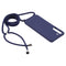 For Samsung Galaxy S21 FE Candy Colors TPU Protective Case with Lanyard(Dark Blue)