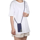 For Samsung Galaxy S21 FE Candy Colors TPU Protective Case with Lanyard(Dark Blue)