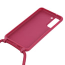 For Samsung Galaxy S21 FE Candy Colors TPU Protective Case with Lanyard(Red)
