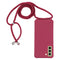 For Samsung Galaxy S21 FE Candy Colors TPU Protective Case with Lanyard(Red)