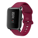 20mm For Amazfit GTS 2e Butterfly Buckle Silicone Watch Band(Wine Red)