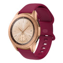 20mm For Garmin Venu / Samsung Galaxy Watch Active 2 Universal Inner Back Buckle Perforation Silicone Watch Band(Wine Red)