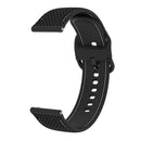20mm For Samsung Galaxy Watch Active 2 Two-color Stitching Silicone Watch Band(Black+White Line)