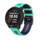 20mm For Garmin Vivoactive 3 / Venu Universal Two-color Silicone Watch Band(Green Blue)