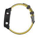 22mm For Garmin Vivoactive 4 / Venu 2 Universal Two-color Silicone Watch Band(Black Yellow)