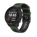 22mm For Garmin Vivoactive 4 / Venu 2 Universal Two-color Silicone Watch Band(Army Green Black)