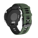 22mm For Garmin Vivoactive 4 / Venu 2 Universal Two-color Silicone Watch Band(Army Green Black)