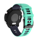 22mm For Garmin Vivoactive 4 / Venu 2 Universal Two-color Silicone Watch Band(Green Blue)