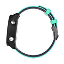 22mm For Garmin Vivoactive 4 / Venu 2 Universal Two-color Silicone Watch Band(Green Blue)