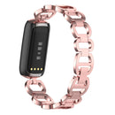 For Fitbit Luxe Special Edition Metal Bracelet Watch Band(Pink)