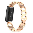 For Fitbit Luxe Special Edition Metal Bracelet Watch Band(Rose Gold)