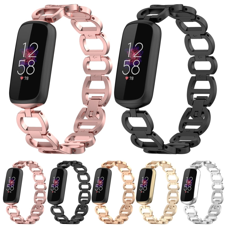 For Fitbit Luxe Special Edition Metal Bracelet Watch Band(Champagne Gold)