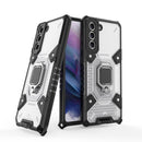 For Samsung Galaxy S21 FE Space PC + TPU Ring Holder Protective Case(White)