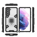 For Samsung Galaxy S21 FE Space PC + TPU Ring Holder Protective Case(White)