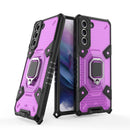 For Samsung Galaxy S21 FE Space PC + TPU Ring Holder Protective Case(Purple)