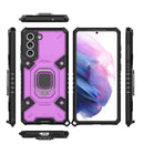 For Samsung Galaxy S21 FE Space PC + TPU Ring Holder Protective Case(Purple)