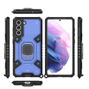 For Samsung Galaxy S21 FE Space PC + TPU Ring Holder Protective Case(Blue)